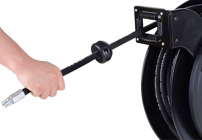 hr821 single-guide arm spring-driven hose reel
