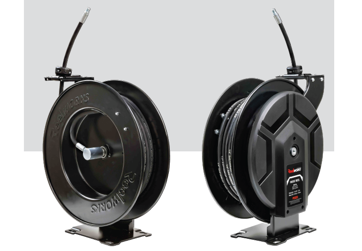 hr825 single-guide arm spring-driven hose reel