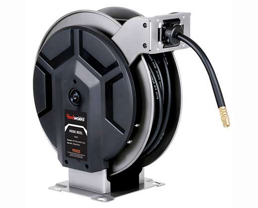 double guide arm spring driven hose reel
